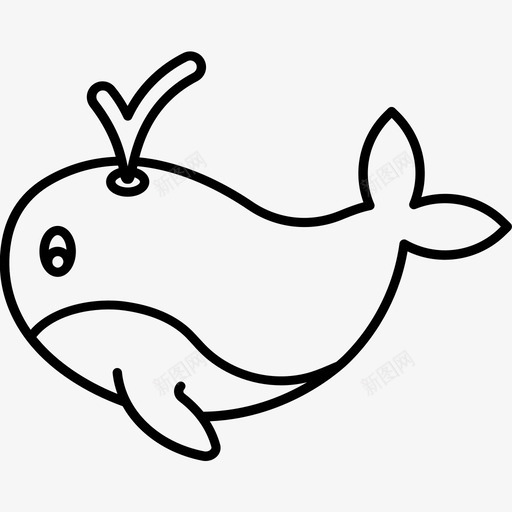 鲸鱼鱼海洋图标svg_新图网 https://ixintu.com 偶像 海洋 自然 鲸鱼