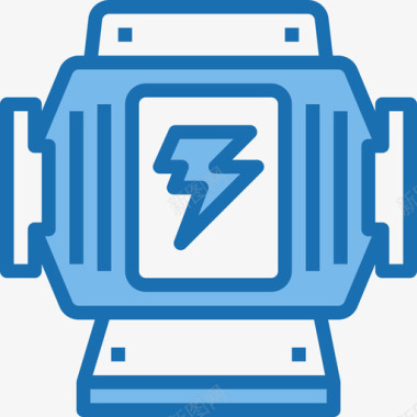 发电机powerenergy7蓝色图标图标