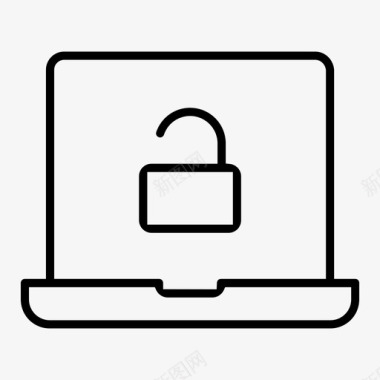 笔记本电脑解锁笔记本电脑挂锁笔记本电脑安全图标图标