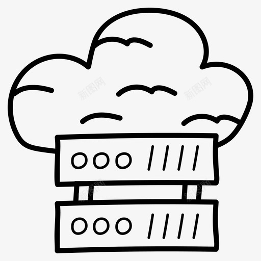 云数据库云计算云数据图标svg_新图网 https://ixintu.com api集成线向量图标 seo集 云技术 云数据 云数据库 云网络 云计算