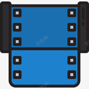 胶片电影胶片2线性颜色图标图标