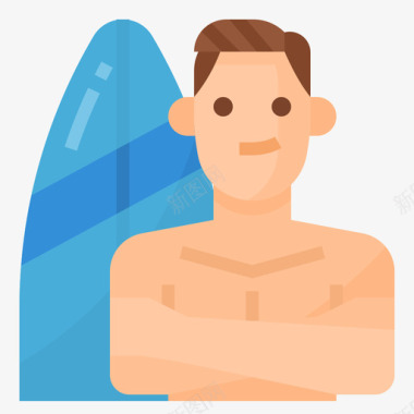 冲浪者人与生活方式2平淡图标图标