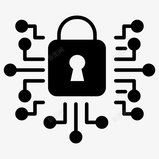 加密电子锁安全访问图标svg_新图网 https://ixintu.com 加密 安全系统 安全访问 安全连接 现代技术字形矢量图标集 电子锁