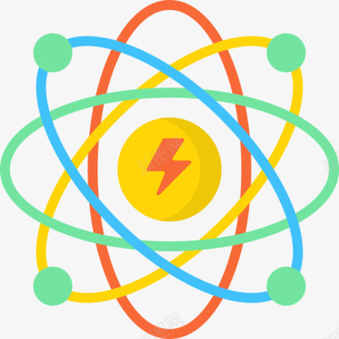 原子可再生能源1平坦图标图标