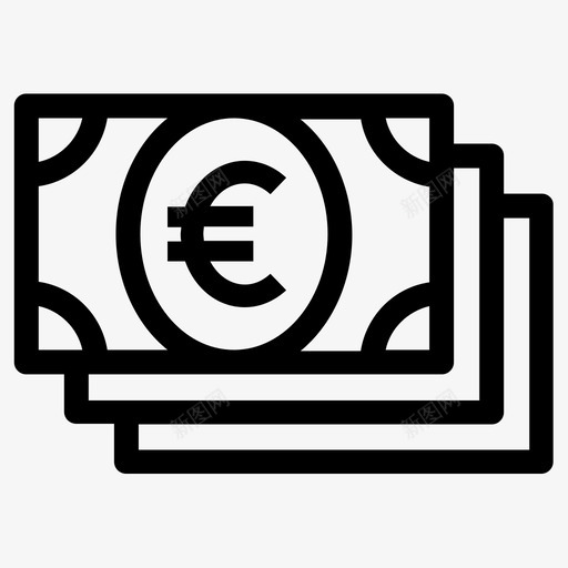 欧元现金欧元货币图标svg_新图网 https://ixintu.com 付款 欧元 欧元货币 现金 货币