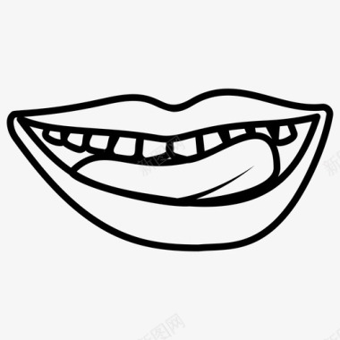 牙咬舌咬舌嘴图标图标