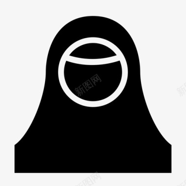 穆斯林妇女头巾斋月图标图标