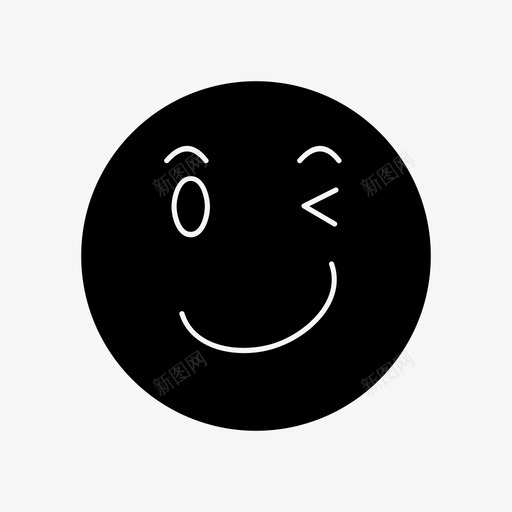 眨眼头像表情符号图标svg_新图网 https://ixintu.com 头像 用户 眨眼 笑脸 符号 表情