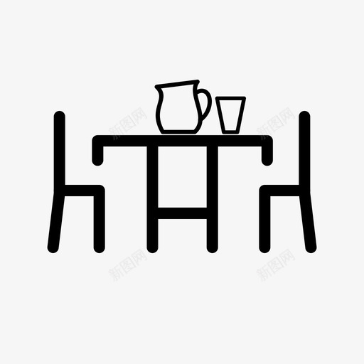 餐桌椅子家具图标svg_新图网 https://ixintu.com 家具 椅子 餐桌