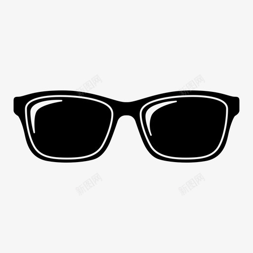 方形太阳镜眼镜墨镜图标svg_新图网 https://ixintu.com 墨镜 方形太阳镜 眼镜 眼镜和太阳镜