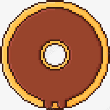 甜甜圈生日像素线颜色图标图标