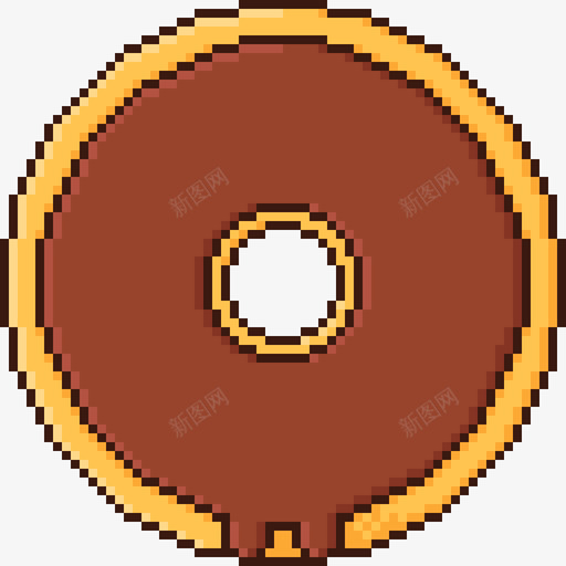 甜甜圈生日像素线颜色图标svg_新图网 https://ixintu.com 甜甜圈 生日像素 线颜色