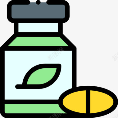 草药药物23线状色素图标图标