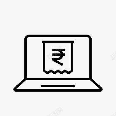 账单收据财务印度卢比图标图标