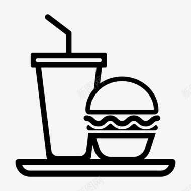 快餐汉堡汉堡苏打水图标图标
