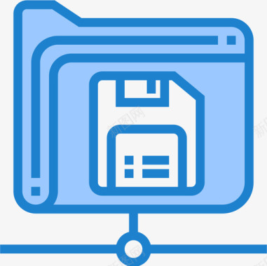 保存数据和网络管理5蓝色图标图标