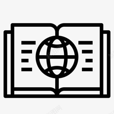世界图书议程商务图标图标