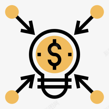 众筹金融科技4黄影图标图标