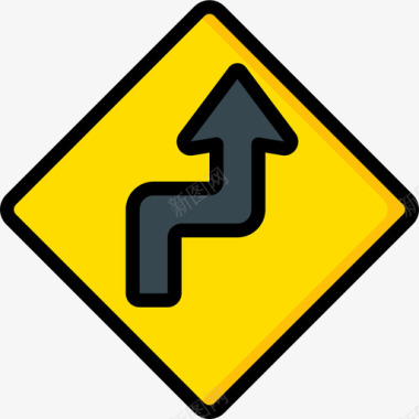 Z字形美国路标1线形颜色图标图标