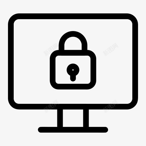 电脑锁密码保护图标svg_新图网 https://ixintu.com 保护 安全 密码 电脑锁