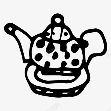 茶壶盘子玻璃图标图标