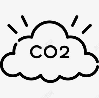 二氧化碳可再生能源线性图标图标