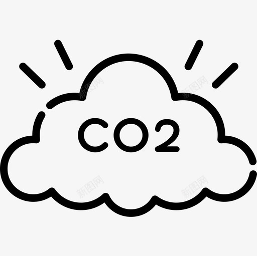 二氧化碳可再生能源线性图标svg_新图网 https://ixintu.com 二氧化碳 再生 可再 线性 能源