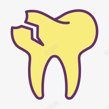 断牙牙齿40线形颜色图标图标