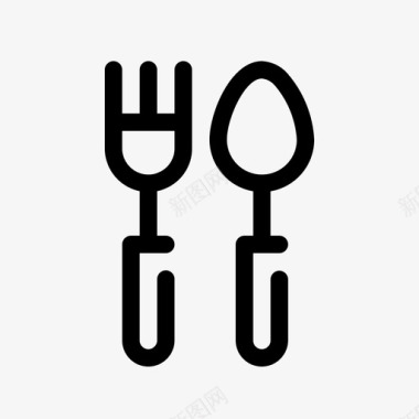 叉子叉子勺厨房图标图标