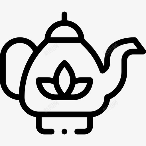 茶壶家居用品23直线型图标svg_新图网 https://ixintu.com 家居用品 直线 线型 茶壶