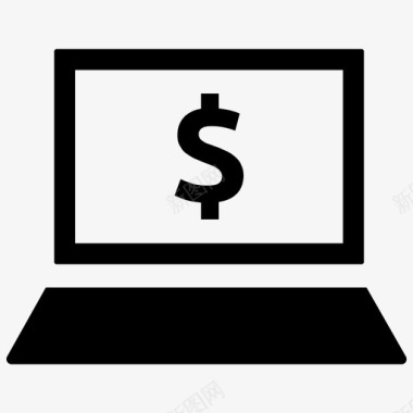 网上银行美元笔记本电脑图标图标