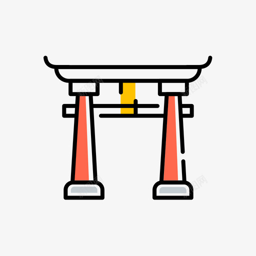 日本神社svg_新图网 https://ixintu.com 日本神社 填充 线性 扁平 多色 简约 可爱