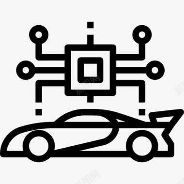 人工智能汽车服务1直线型图标图标