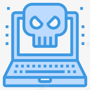 黑客电脑和笔记本电脑4蓝色图标图标