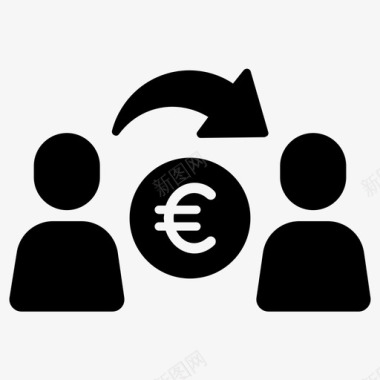 交易捐赠欧元图标图标