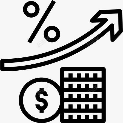 利息投资44线性图标svg_新图网 https://ixintu.com 利息 投资 线性