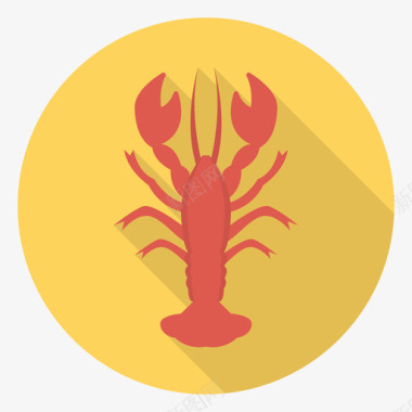 龙虾食品和饮料30圆形图标图标