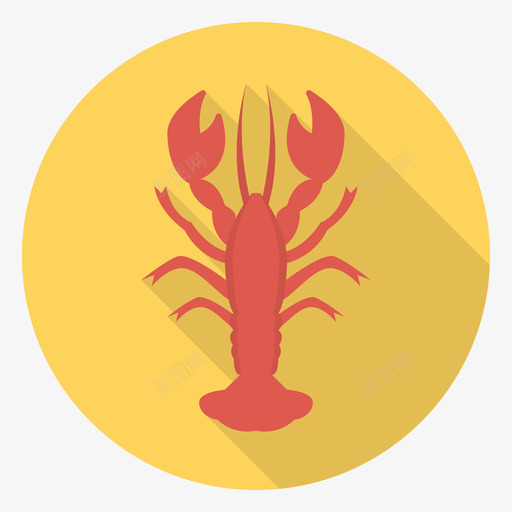 龙虾食品和饮料30圆形图标svg_新图网 https://ixintu.com 圆形 食品和饮料30 龙虾