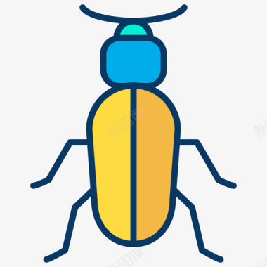 甲虫昆虫35线形颜色图标图标