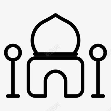 清真寺建筑清真寺穹顶图标图标