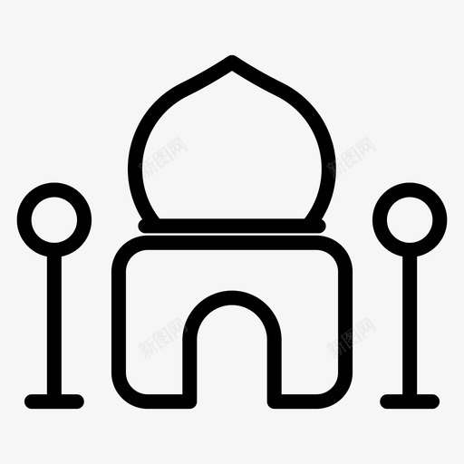 清真寺建筑清真寺穹顶图标svg_新图网 https://ixintu.com 建筑 清真寺 穹顶