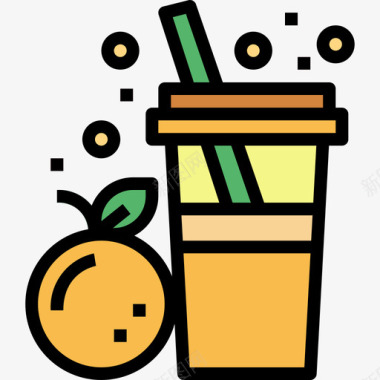 橙汁饮料23原色图标图标