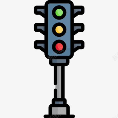 交通灯城市52线颜色图标图标