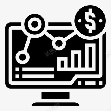 分析计算机金融图标图标