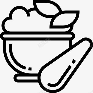 砂浆厨房工具25线性图标图标