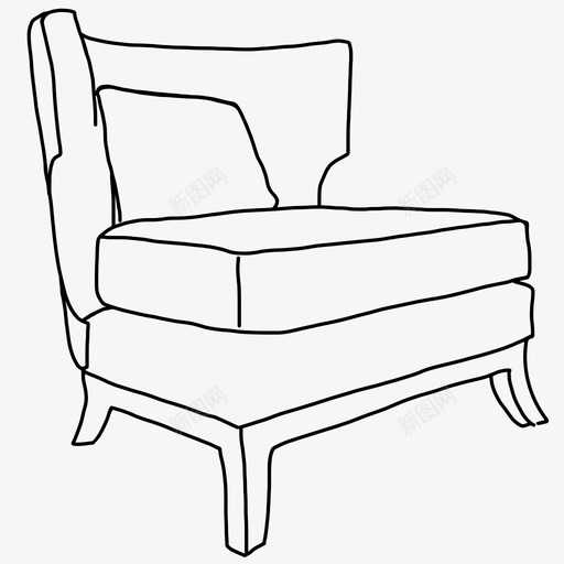 拉手椅靠垫家具图标svg_新图网 https://ixintu.com 休息 坐椅 家具 座椅 拉手椅 靠垫