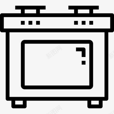 炉子厨房67线性图标图标