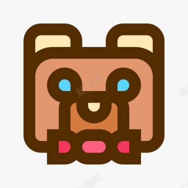 泰迪熊玩具42线性颜色图标图标