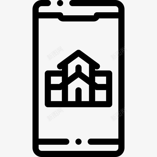 智能手机房地产161线性图标svg_新图网 https://ixintu.com 房地产 手机 智能 线性