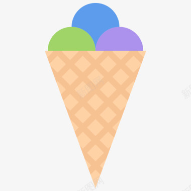 冰淇淋蛋卷冰淇淋26扁平图标图标